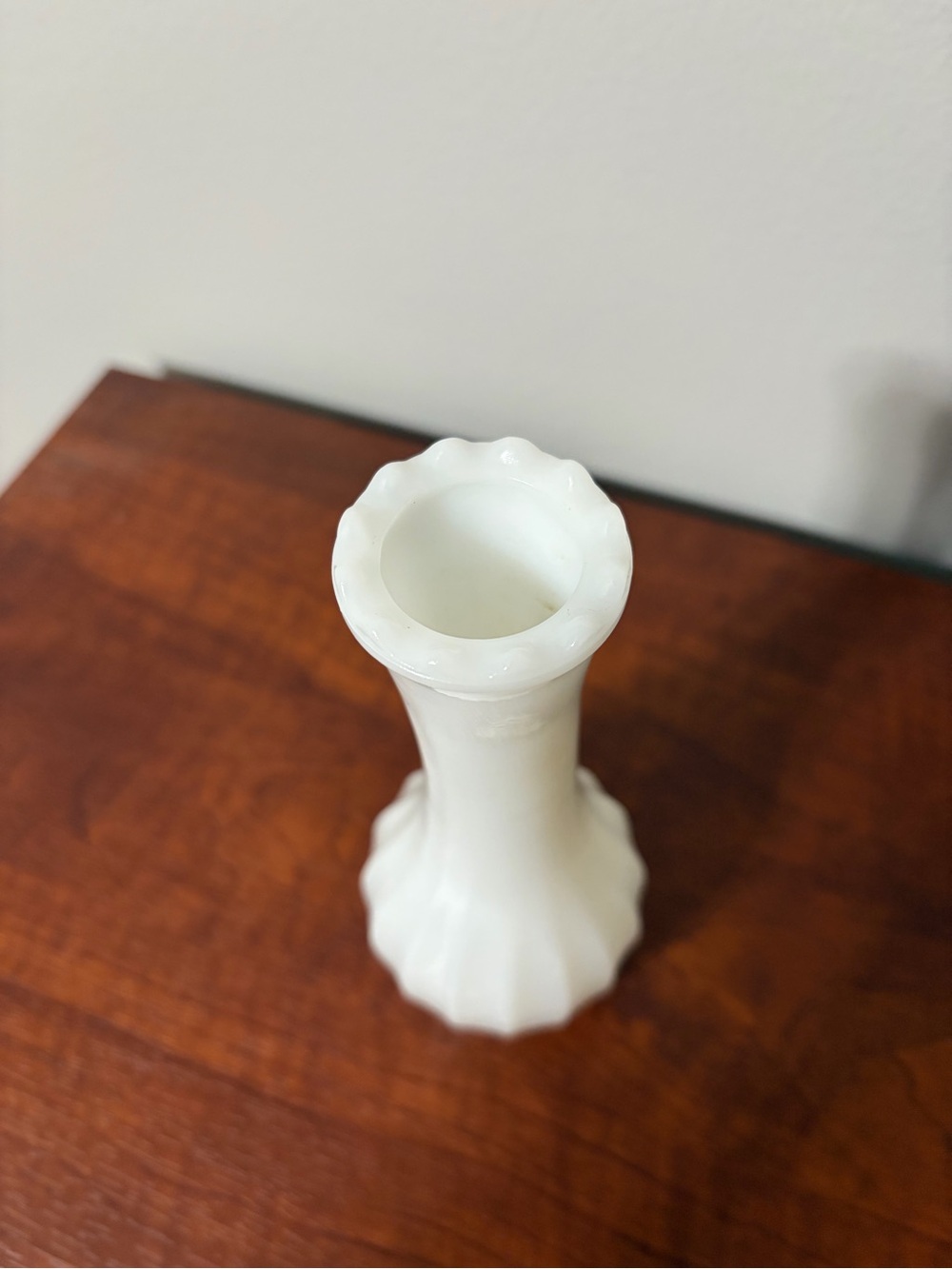 White Milk Glass Bud Vase - Picture 3 of 6